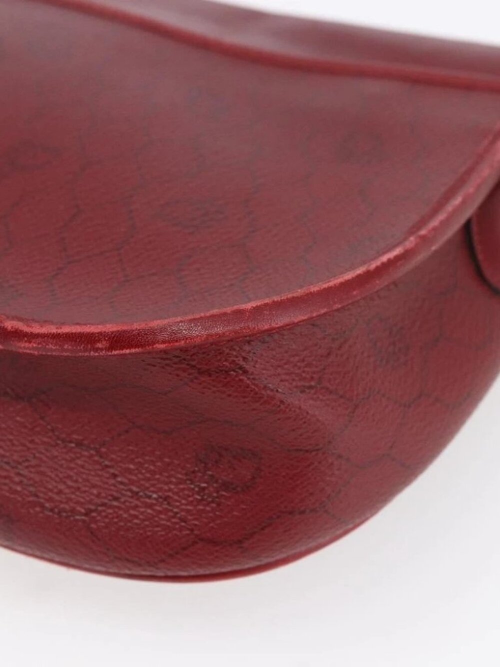 Christian Dior Honeycomb Canvas Shoulder Bag PVC Red Gold Auth - Picture 11 of 15